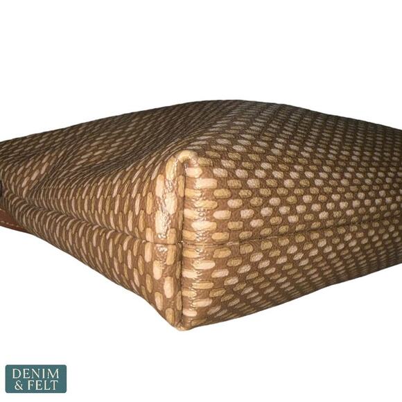 Coach Weaved Brown Embossed Leather Crossbody Shoulder Bag Adjustable Strap - Picture 5 of 15